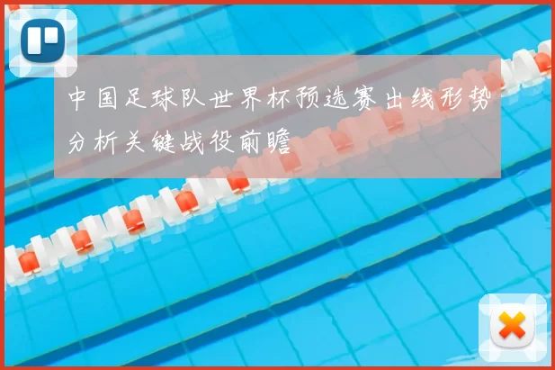 中国足球队世界杯预选赛出线形势分析关键战役前瞻